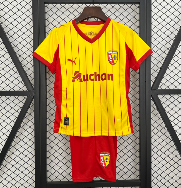 2025-26 RC Lens Kids Home Soccer Kits Shirt with Shorts